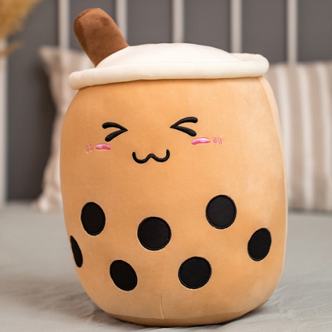 Plush Brown Bubble Tea Pillow #1 (P4)