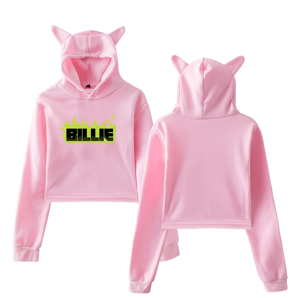 Billie Flame Logo Cropped Hoodie - Image 5