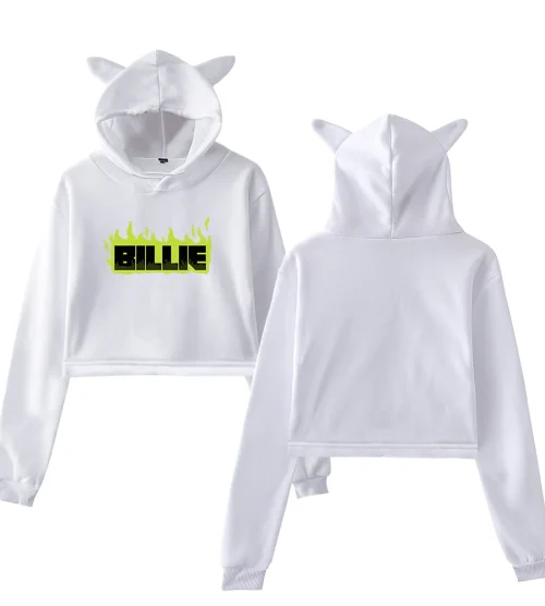 Billie Flame Logo Cropped Hoodie