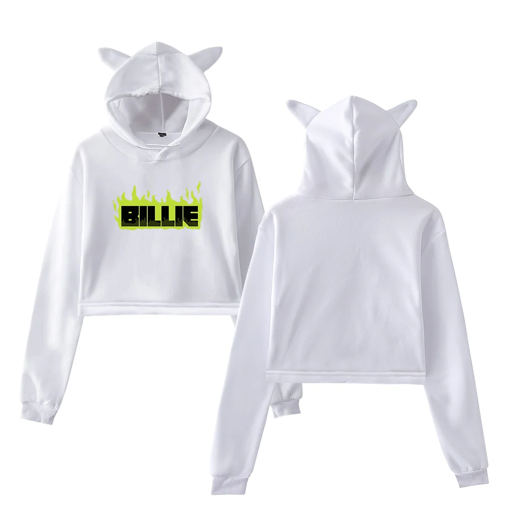 Billie Flame Logo Cropped Hoodie
