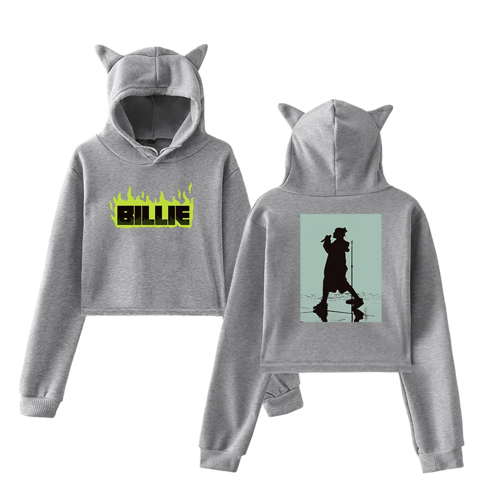 Billie Flame Silhouette Cropped Hoodie - Image 3