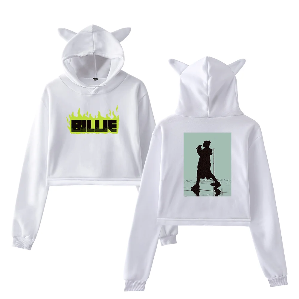 Billie Flame Silhouette Cropped Hoodie