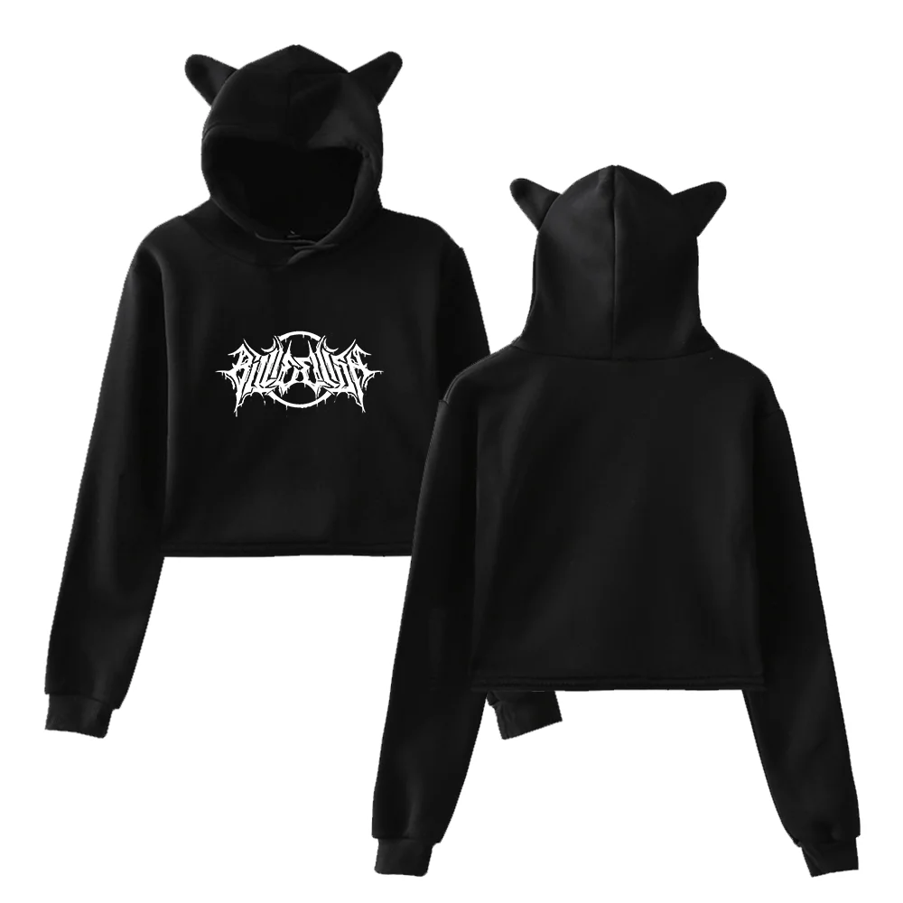 Billie Eilish Gothic Logo Cropped Hoodie - Image 3