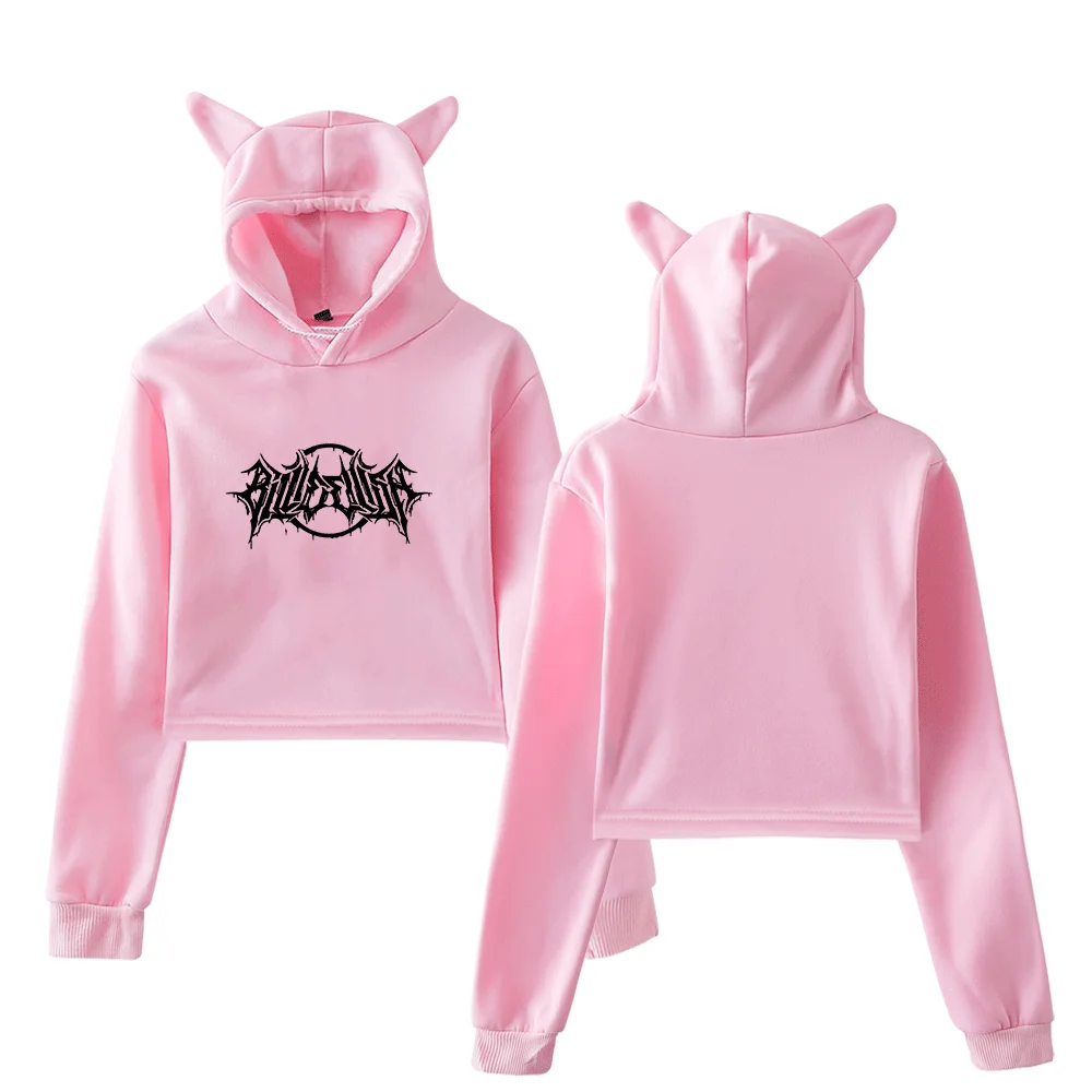 Billie Eilish Gothic Logo Cropped Hoodie - Image 5
