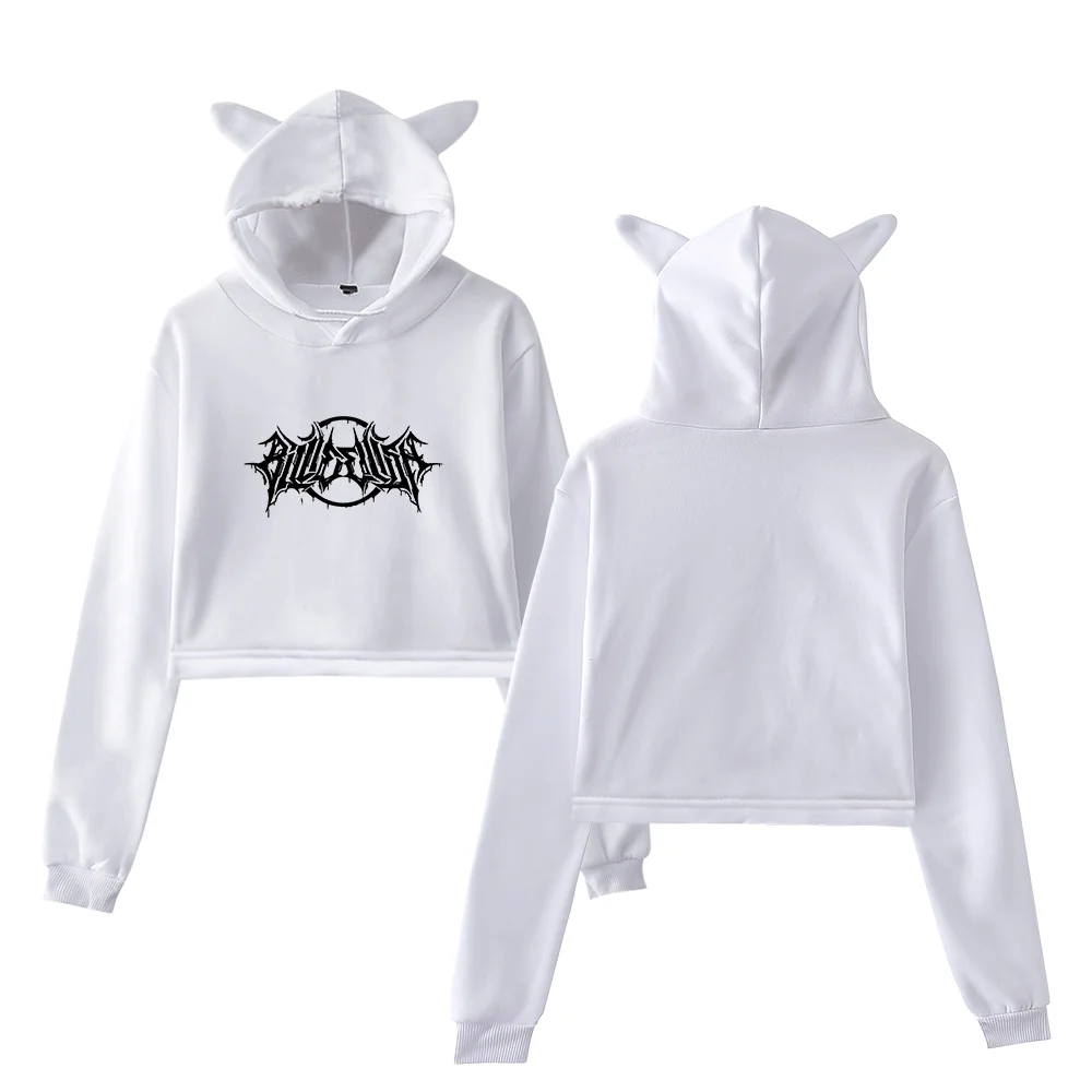 Billie Eilish Gothic Logo Cropped Hoodie - Image 4